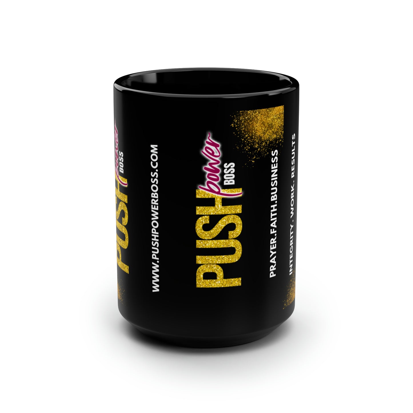 Push Power Boss Black Coffee/Tea Mug, 15oz